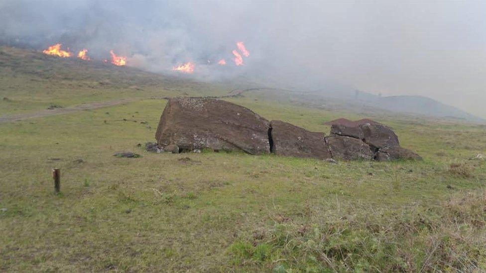 Easter Island fire