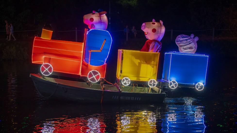 Peppa Pig illumination at Matlock Bath Illuminations 2023