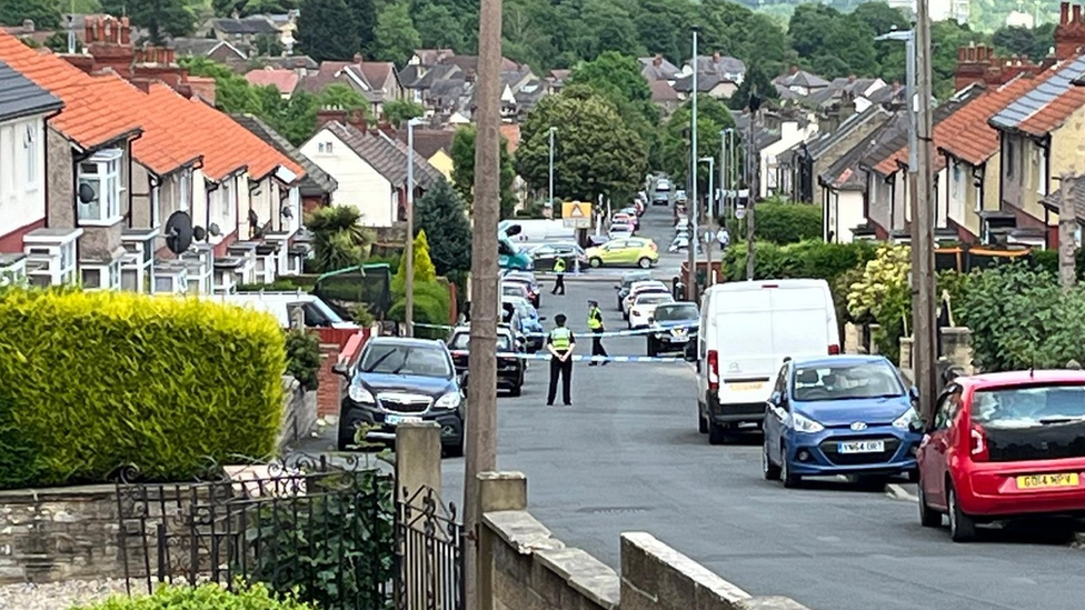 Police activity at the scene on Ripon Avenue in Fartown