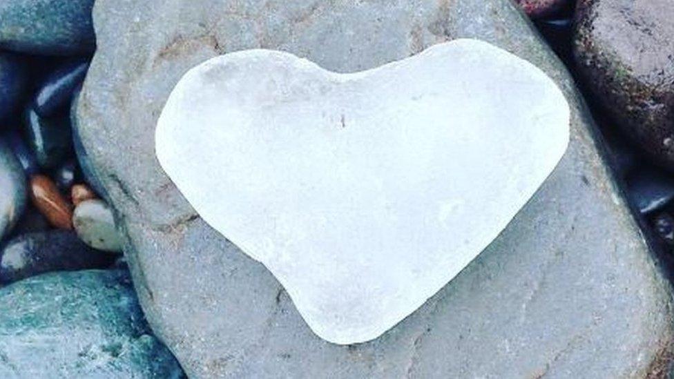 Shem ap Geraint came across this sea glass heart on his walk on Aberystwyth beach.