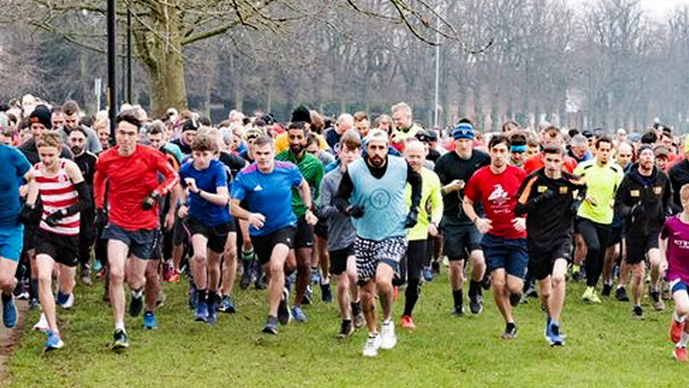 Northampton parkrun start pre-Covid