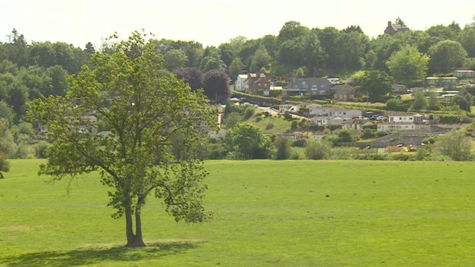 A field near Knowle Sands caravan park in Bridgnorth