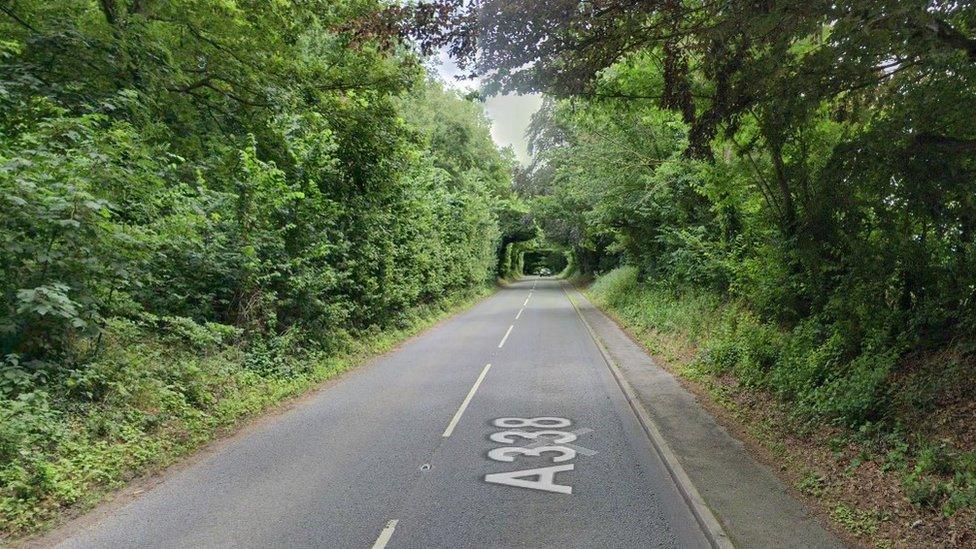 Google maps image of the A338 in Wiltshire