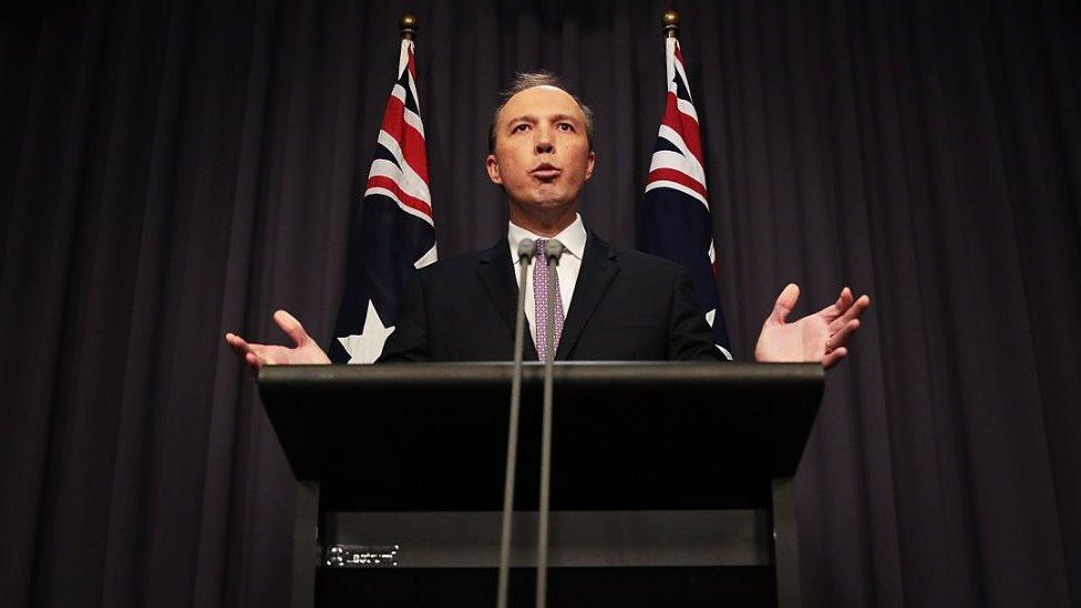 Immigration Minister Peter Dutton speaks to the media at Parliament House on May 3, 2016 in Canberra, Australia.