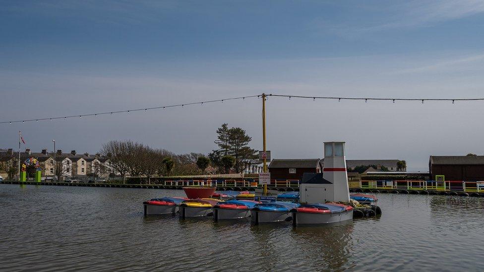 The boating lake at Onchan Park