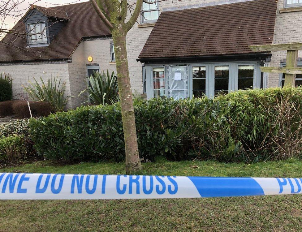 Police tape outside The Maple Tree, Doncaster