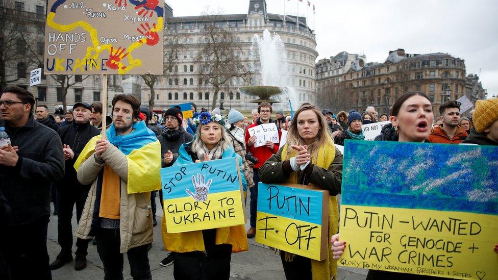 protest in Trafalgar Square