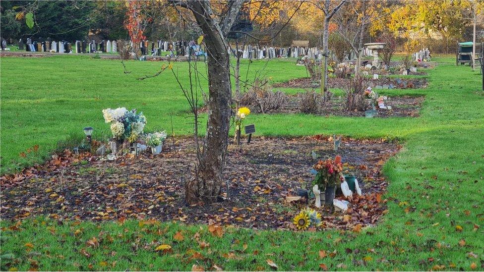 Memorial gardens at Woodside Cemetery, Benfleet.