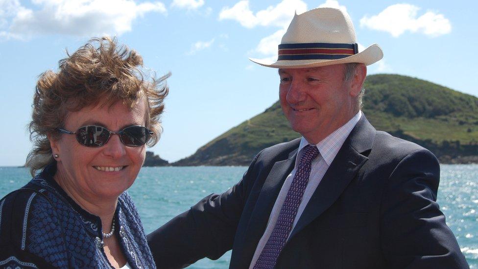 Peter and Lynda Walker on a trip to Herm