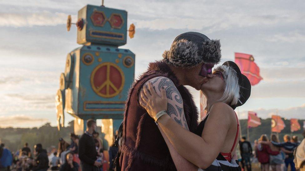 Kissing couple at Bestival