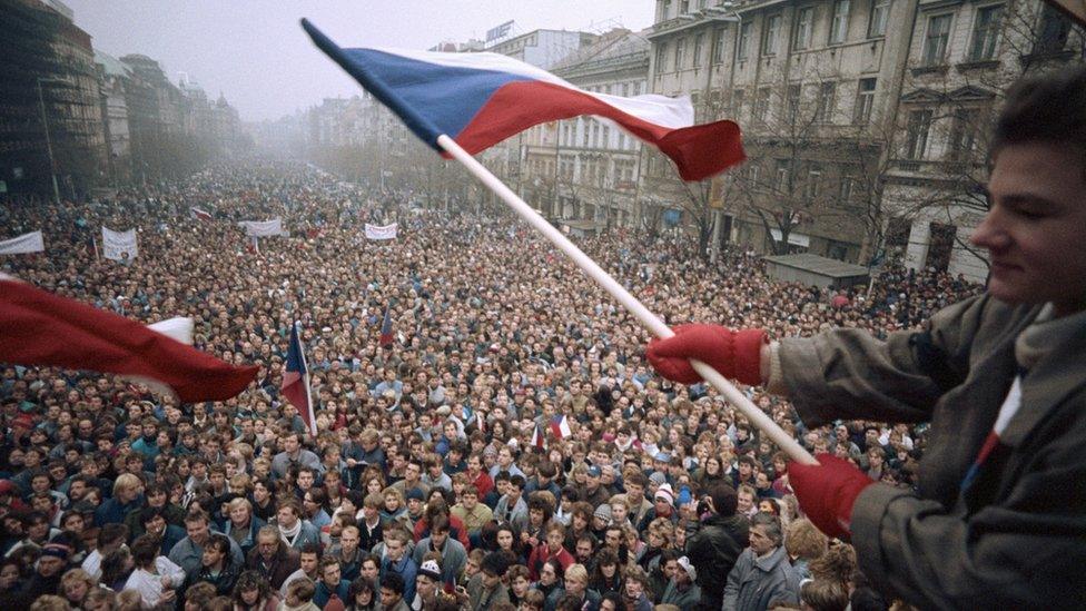 The Velvet Revolution in Czechoslovakia.