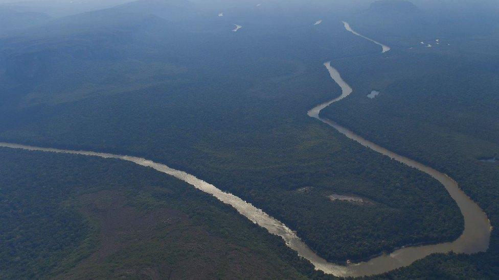 A view of one of the rivers which crosses through the park