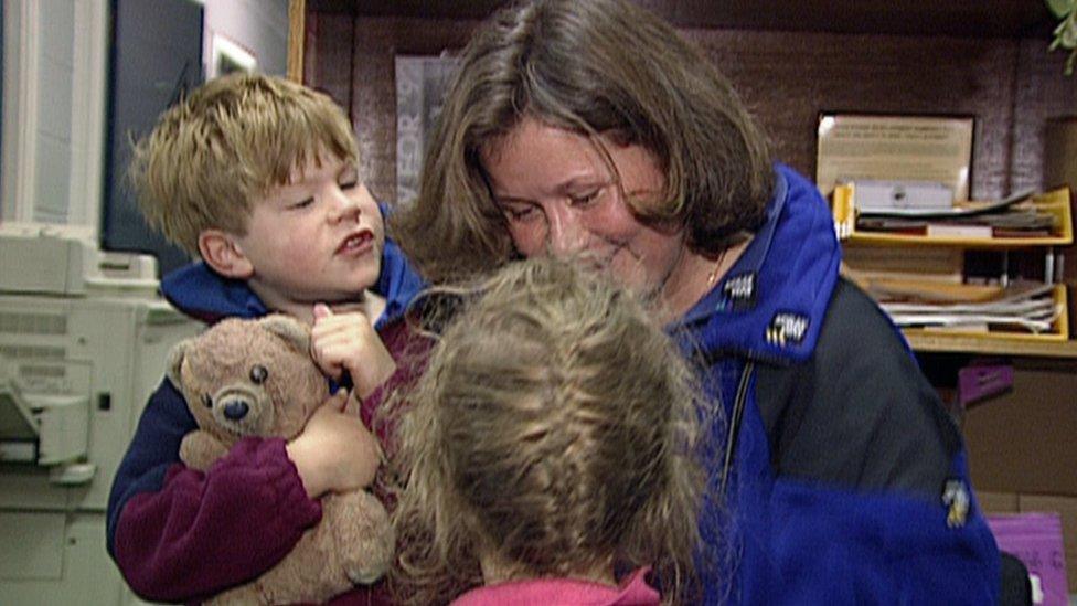 Alison Hargreaves and her children