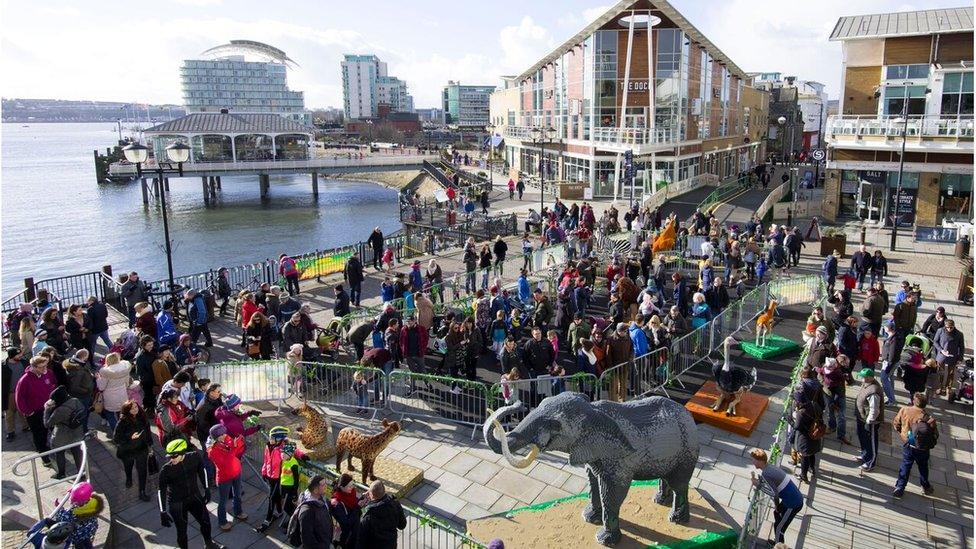 Lego models in Mermaid Quay