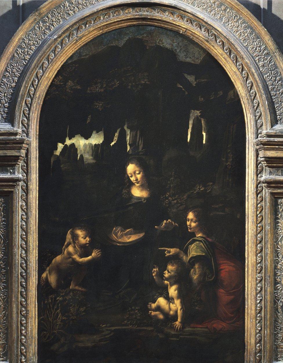 Leonardo da Vinci's first version of the Virgin of the Rocks (1483-1486) is in the Louvre