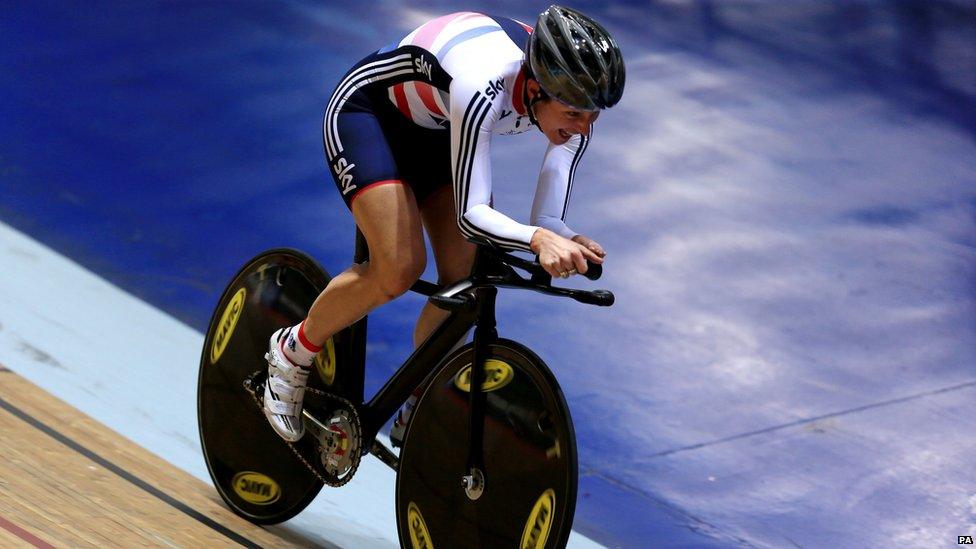 Dame Sarah Storey cycling