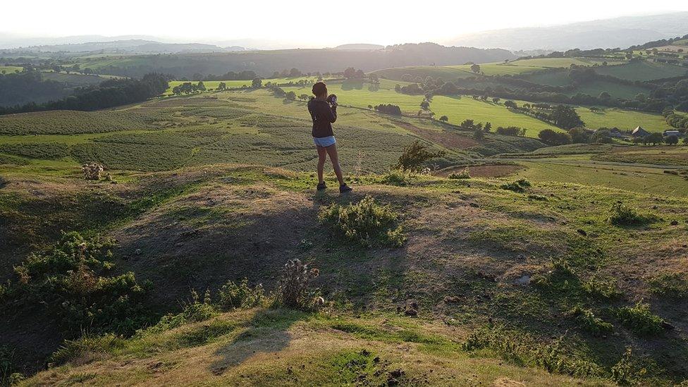 Kandace in the Brecon Beacons when she was a child