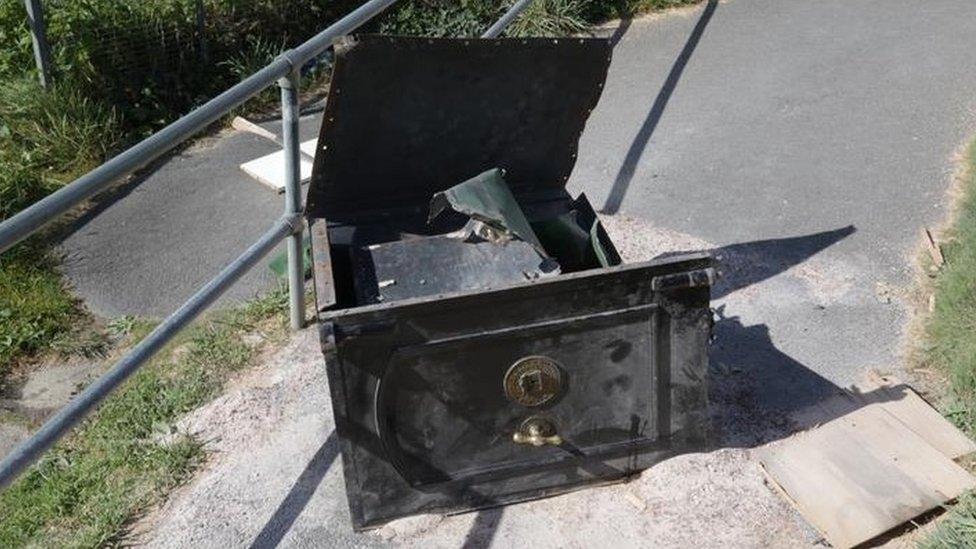 Damaged safe