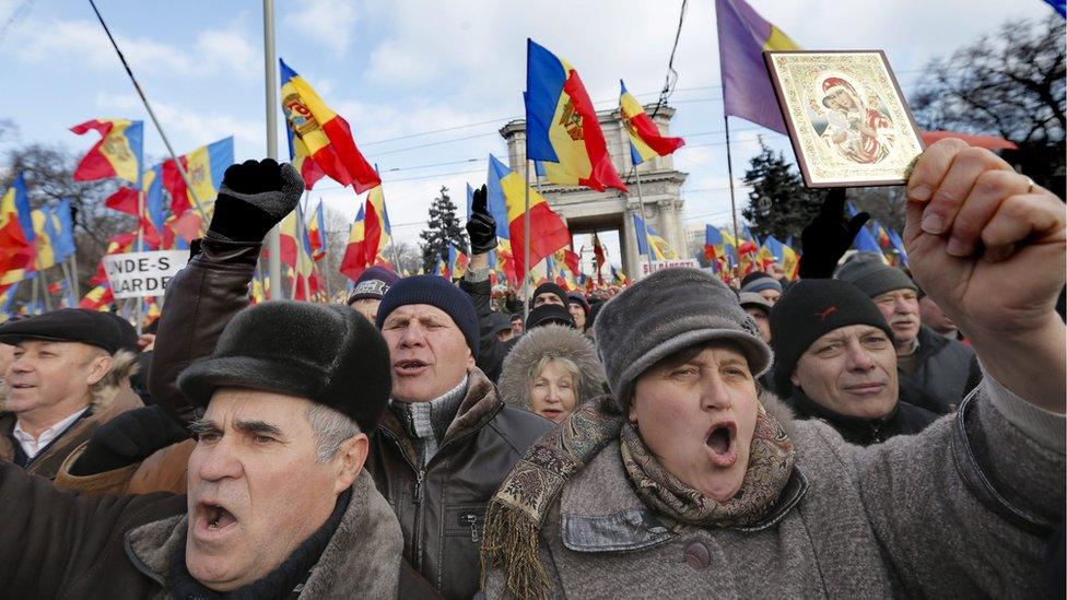 Anti-government rally in Chisinau, 24 Jan 16