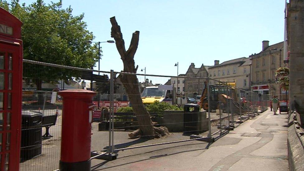 Trees chopped down in Melksham