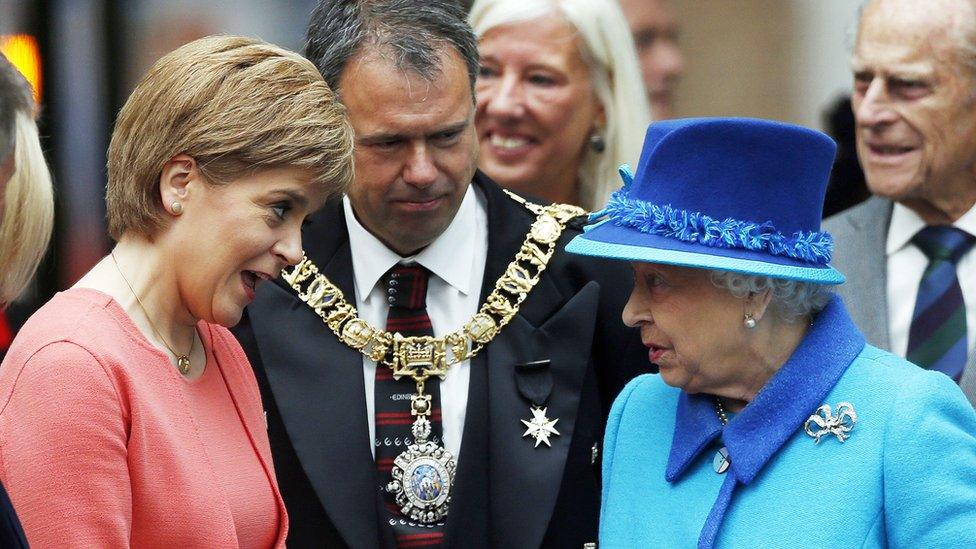 Nicola Sturgeon with the Queen