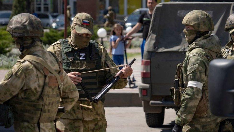 Russian troops in Melitopol, 1 May 2022