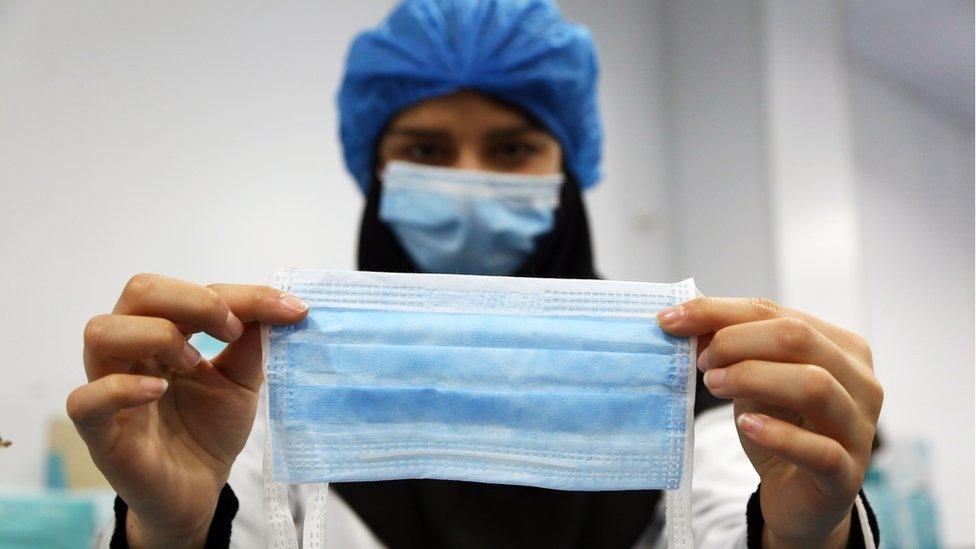 An image of a surgical face mask