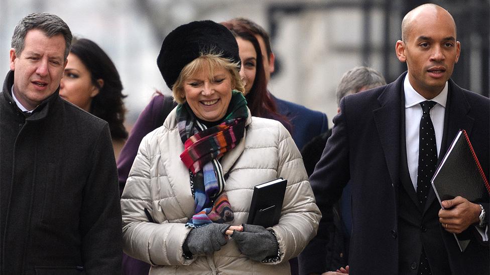 Anna Soubry with Labour's Chris Leslie, left and Chuka Umunna