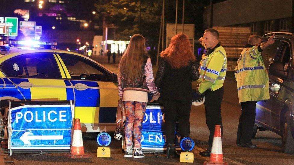 Police at scene outside Manchester Arena