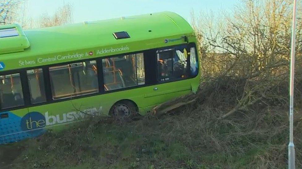 Guided bus crash