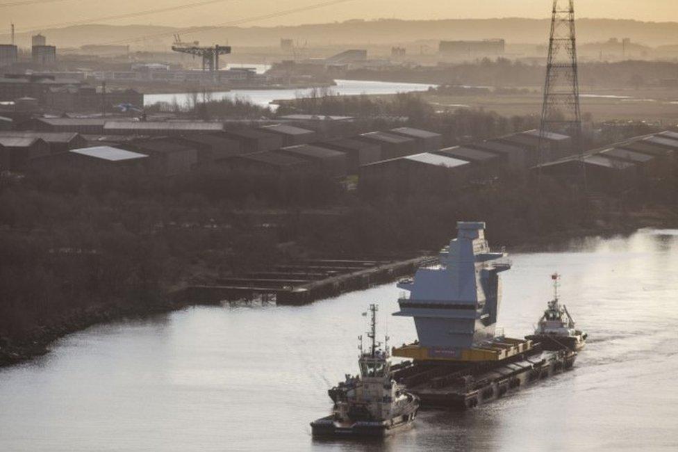 Carrier section leaving the River Clyde