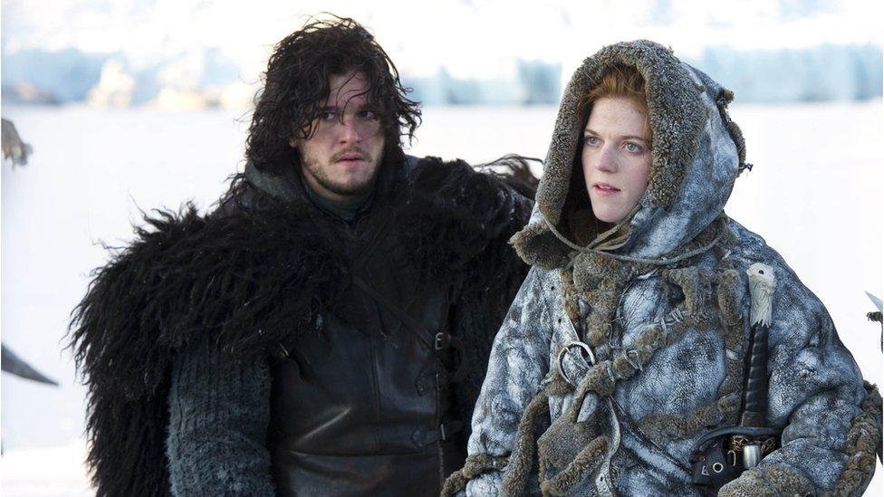 Kit Harington and Rose Leslie in Game of Thrones