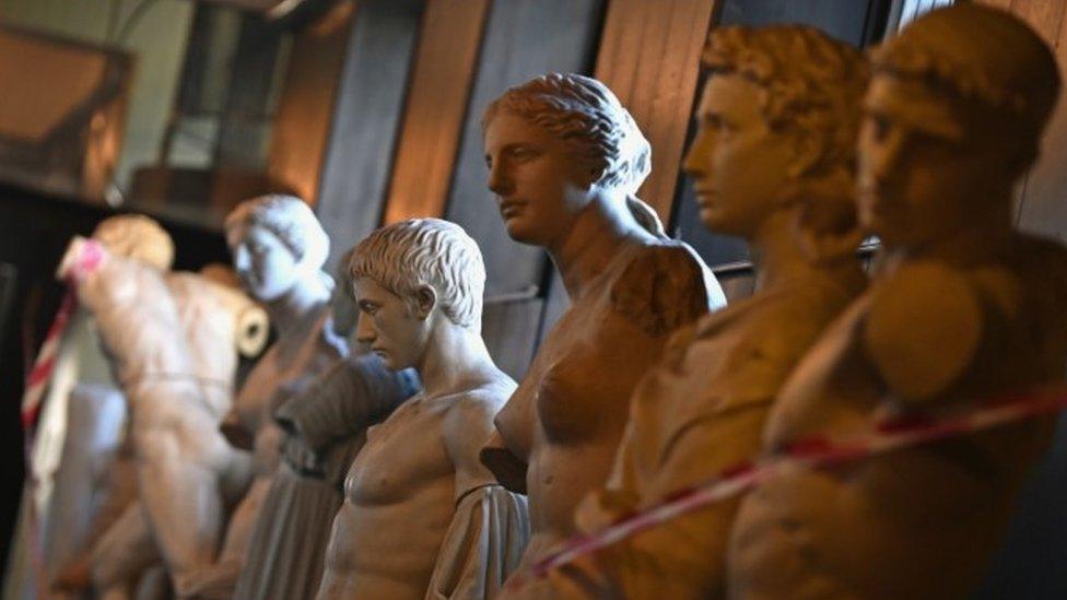 A view of plaster casts in the east wing of the Mackintosh building