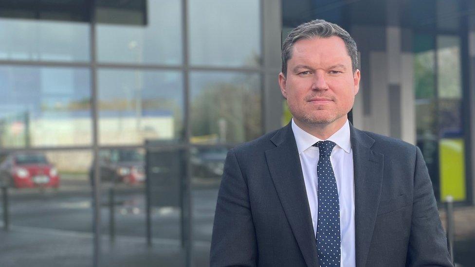 Chief Executive Kevin McNamara stands outside the new Urgent Treatment Centre