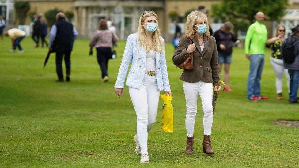 Mask-wearing Great Yorkshire Show visitors (2021)