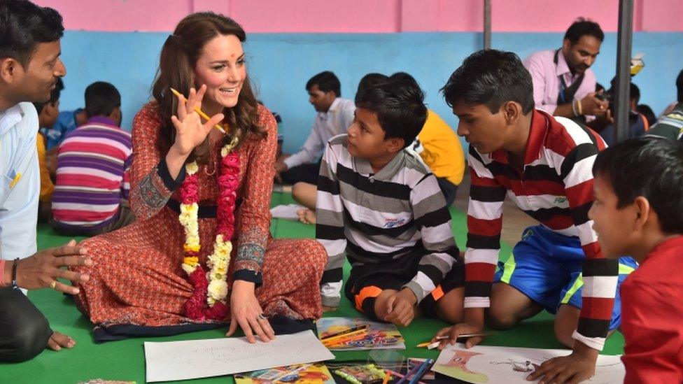 The Duchess of Cambridge at an arts class with street children