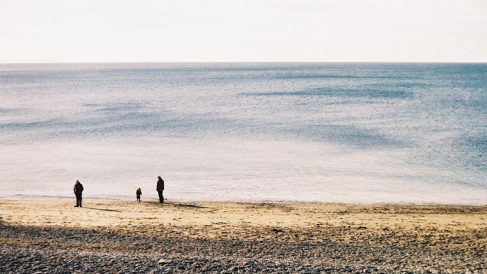 Ramy Elabbadi took this photo from Aberystwyth prom of walkers out for an early afternoon stroll