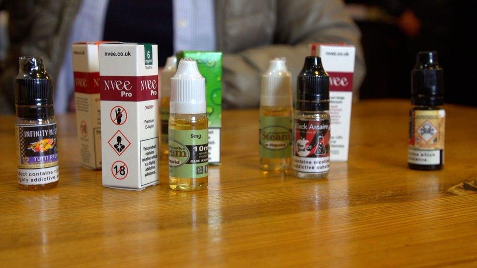 A number of vape liquid bottles children were able to buy in Newport