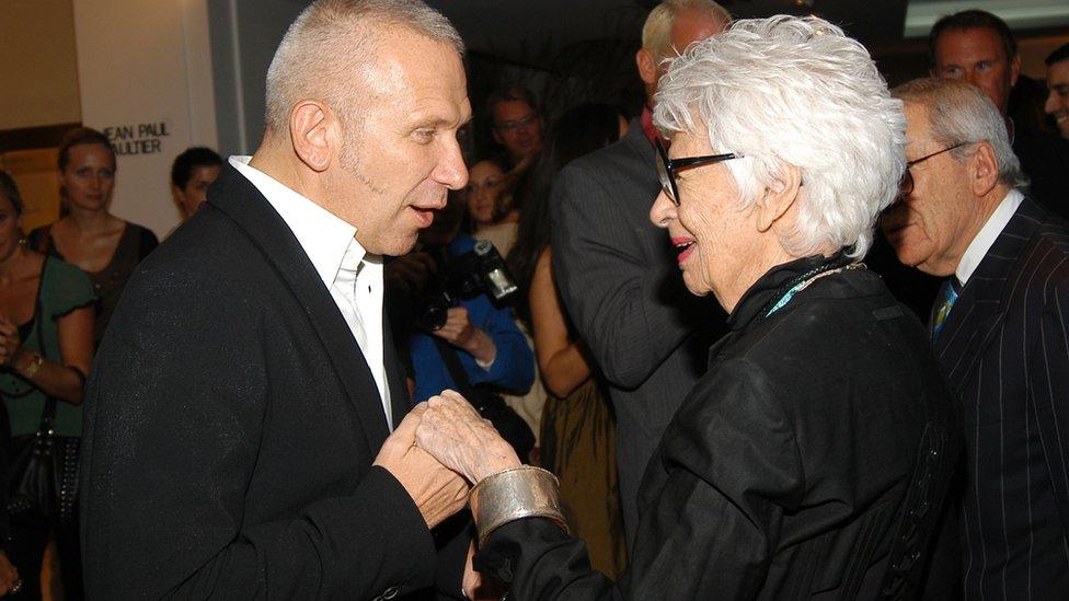 Jean Paul Gaultier and Iris Apfel in New York City in September 2006