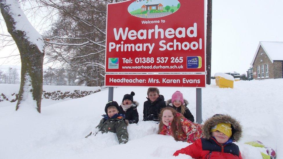 Wearhead School in the snow