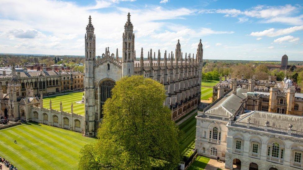 Aerial view of King's College Chapel