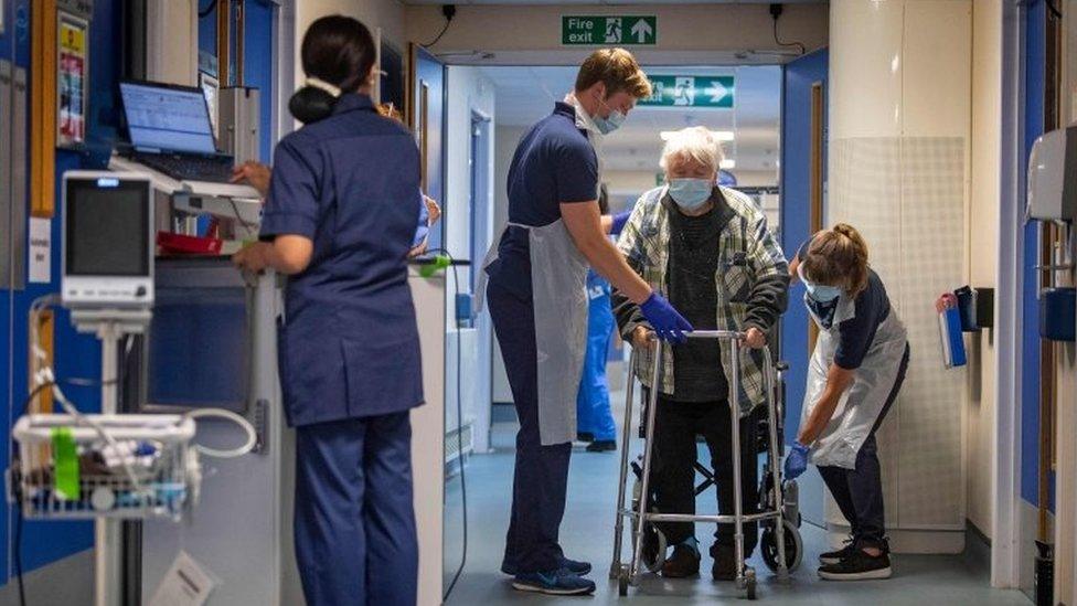 A patient receives physiotherapy treatment at the NHS Seacole Centre at Headley Court, Surrey