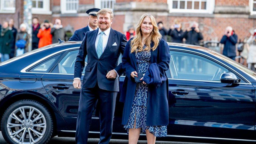 Princess Amalia with her father King Willem-Alexander