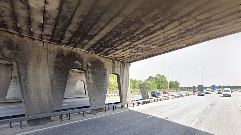 The old Lake End Road bridge near Dorney across the M4