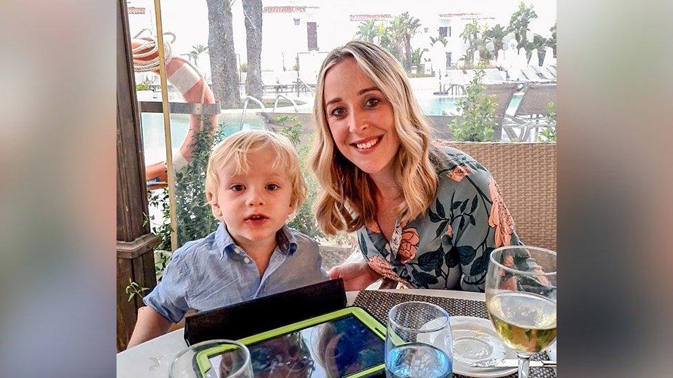 Stephanie Powell and her son