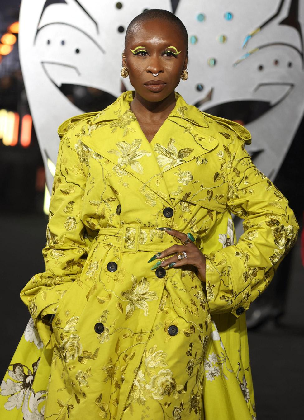 Cynthia Erivo attending the European premiere of Black Panther: Wakanda Forever