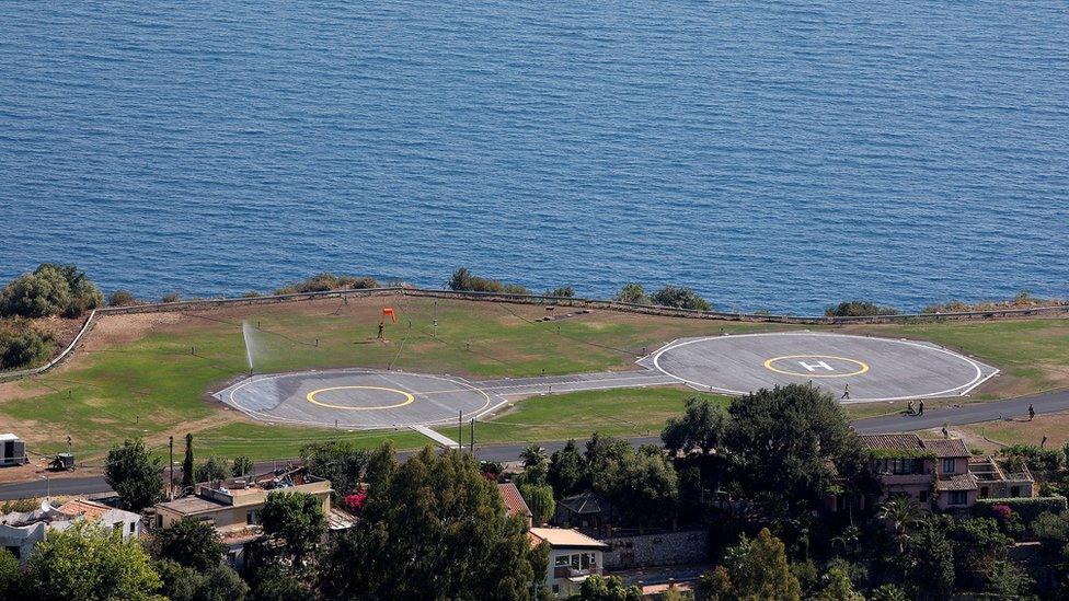 New helicopter landing zone in Taormina, Italy May 18, 2017