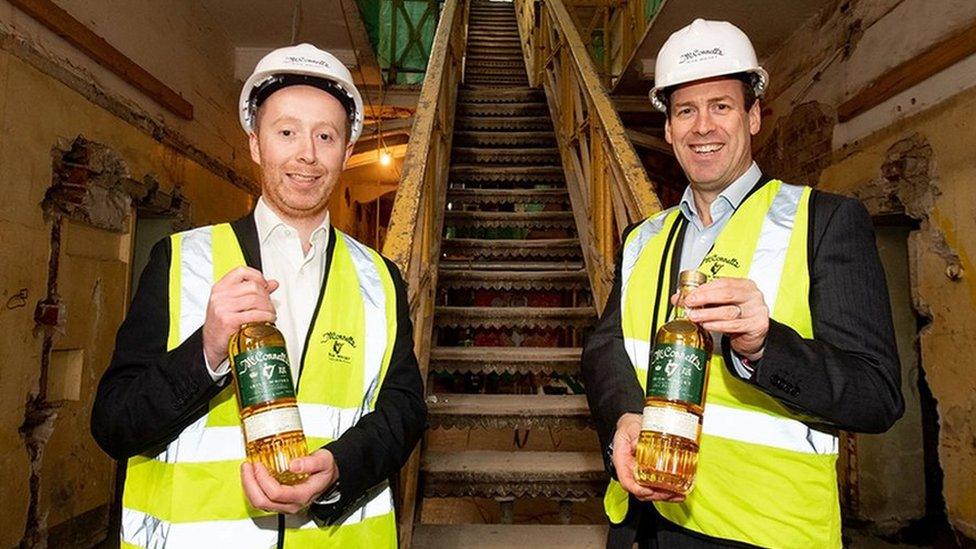 Dessie Roche, Commercial Manager at Belfast Distillery Company and Steve Harper, Invest NI's Executive Director of International & Skills