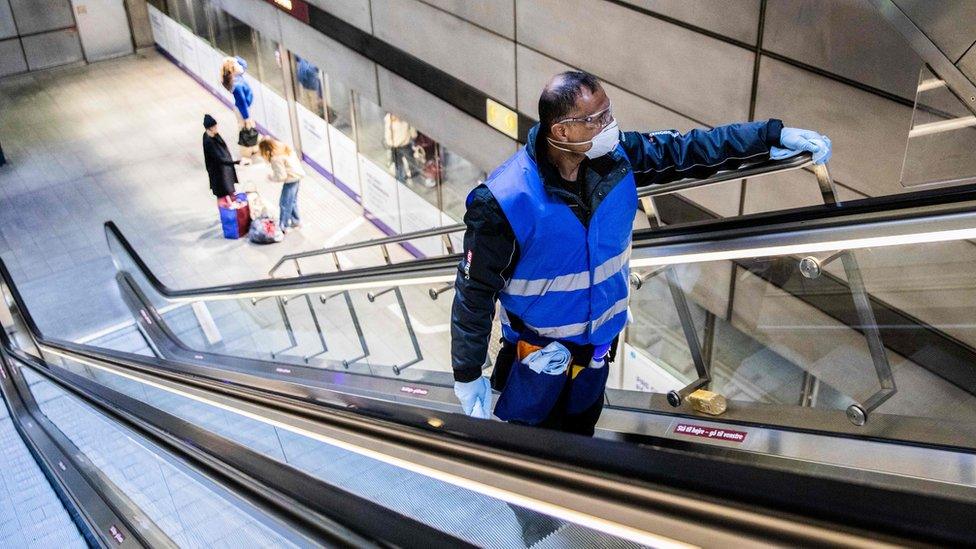 Cleaner in Copenhagen metro