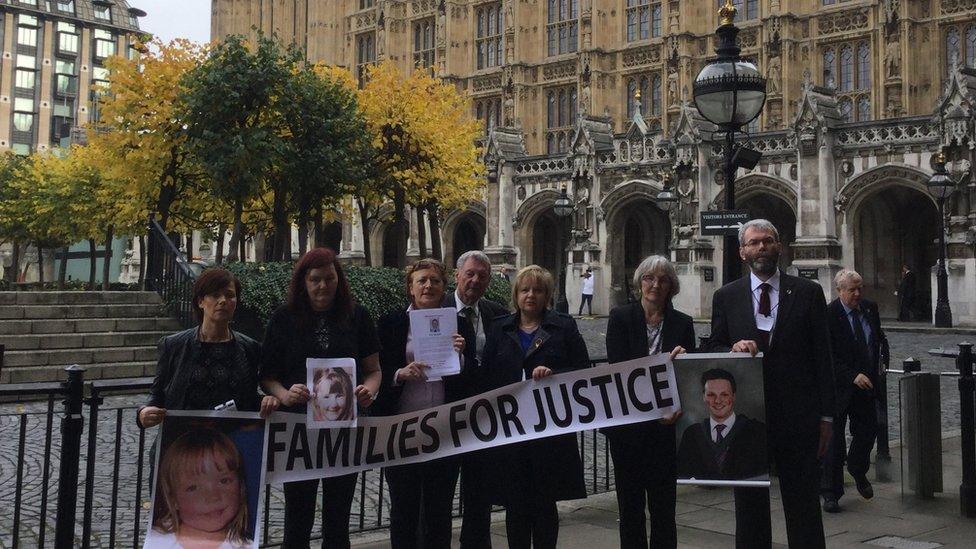 Families for Justice outside Westminster on Tuesday